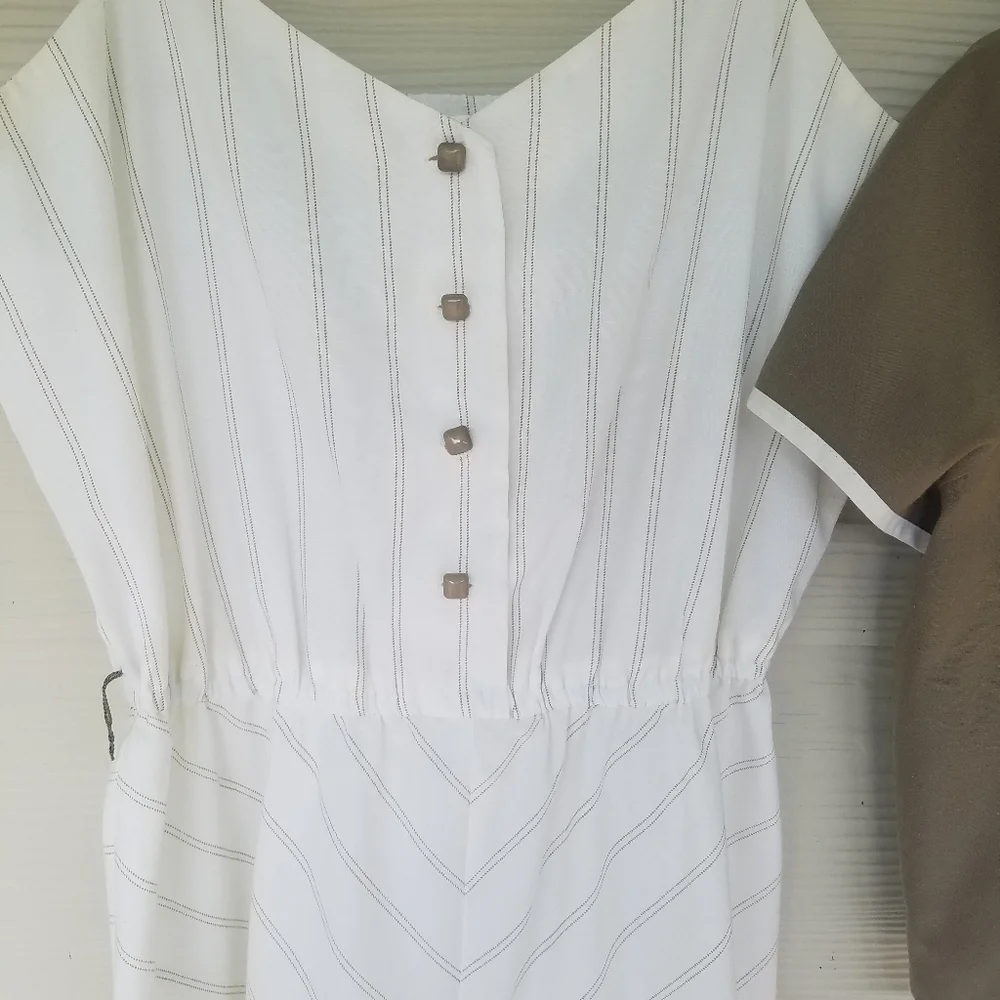 Vintage 80s 90s Tank Strap Dress Jacket Set Vtg Sz 12 Dress Lagenlook Minimalist - Picture 13 of 16